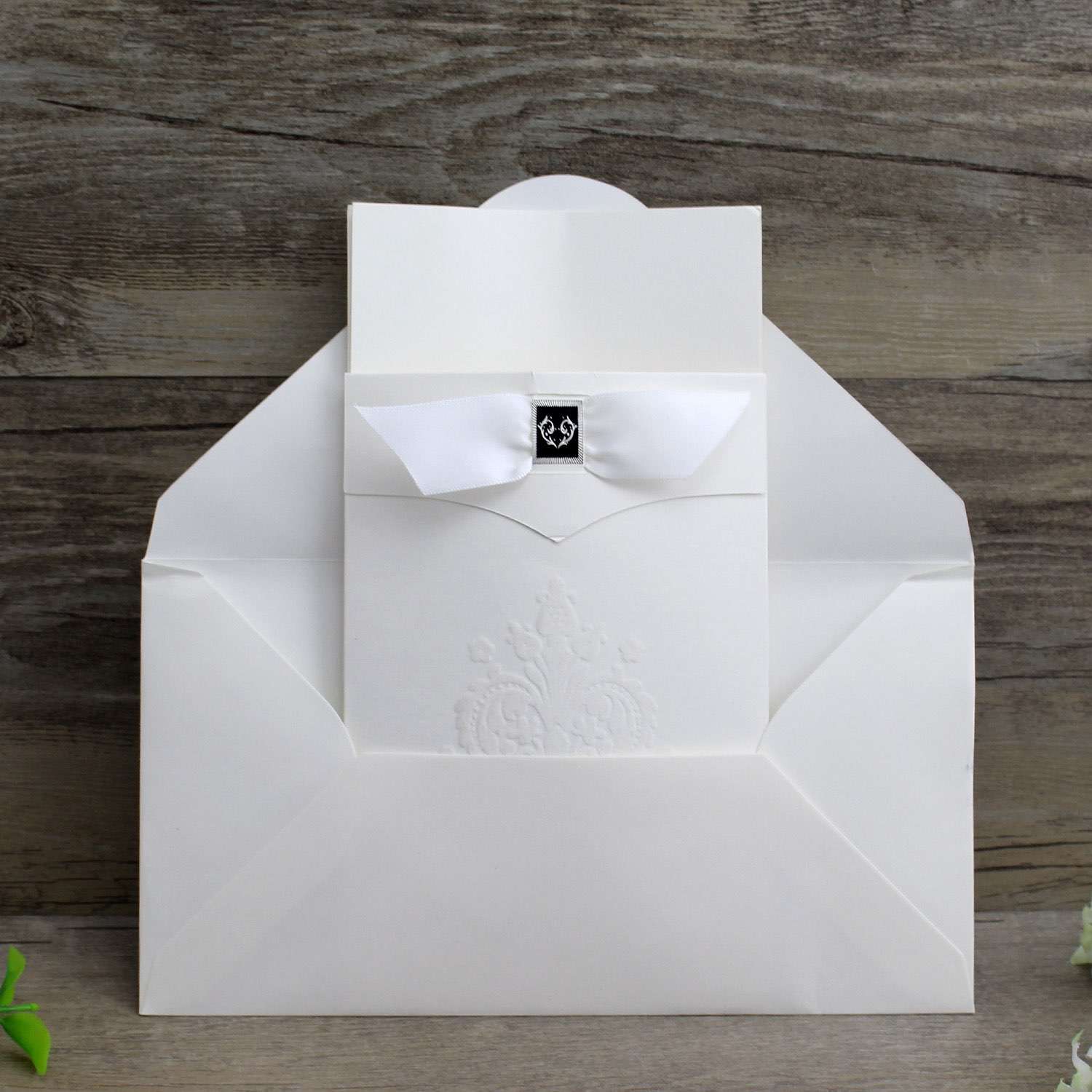 Embossing Invitation Card Cheap Marriage Card Pocket Invitation 